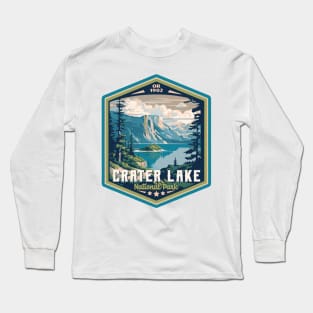 Crater Lake National Park Vintage Outdoor Badge Long Sleeve T-Shirt